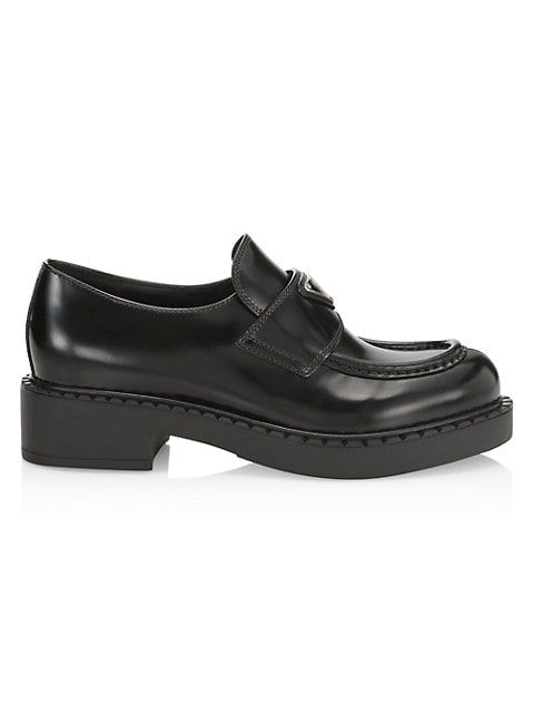 Spazzolato Logo Leather Loafers | Saks Fifth Avenue