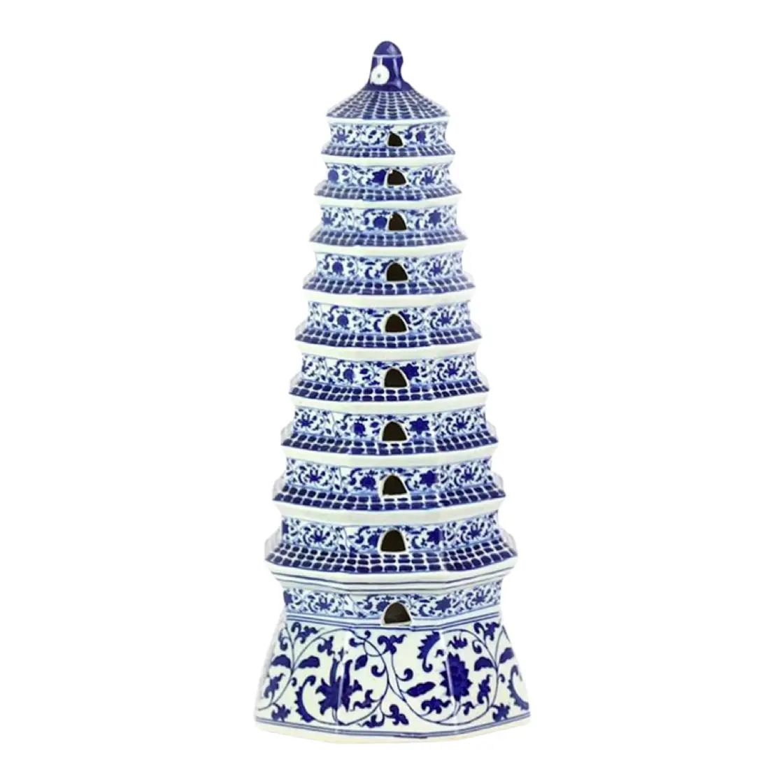 Blue and White Pagoda, Midsize | Chairish