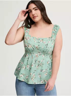 Peplum Challis Corset Top | Torrid (US & Canada)