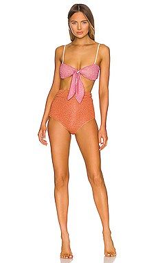 CHIO Cutout Metallic Bikini Set Orange & Pink from Revolve.com | Revolve Clothing (Global)