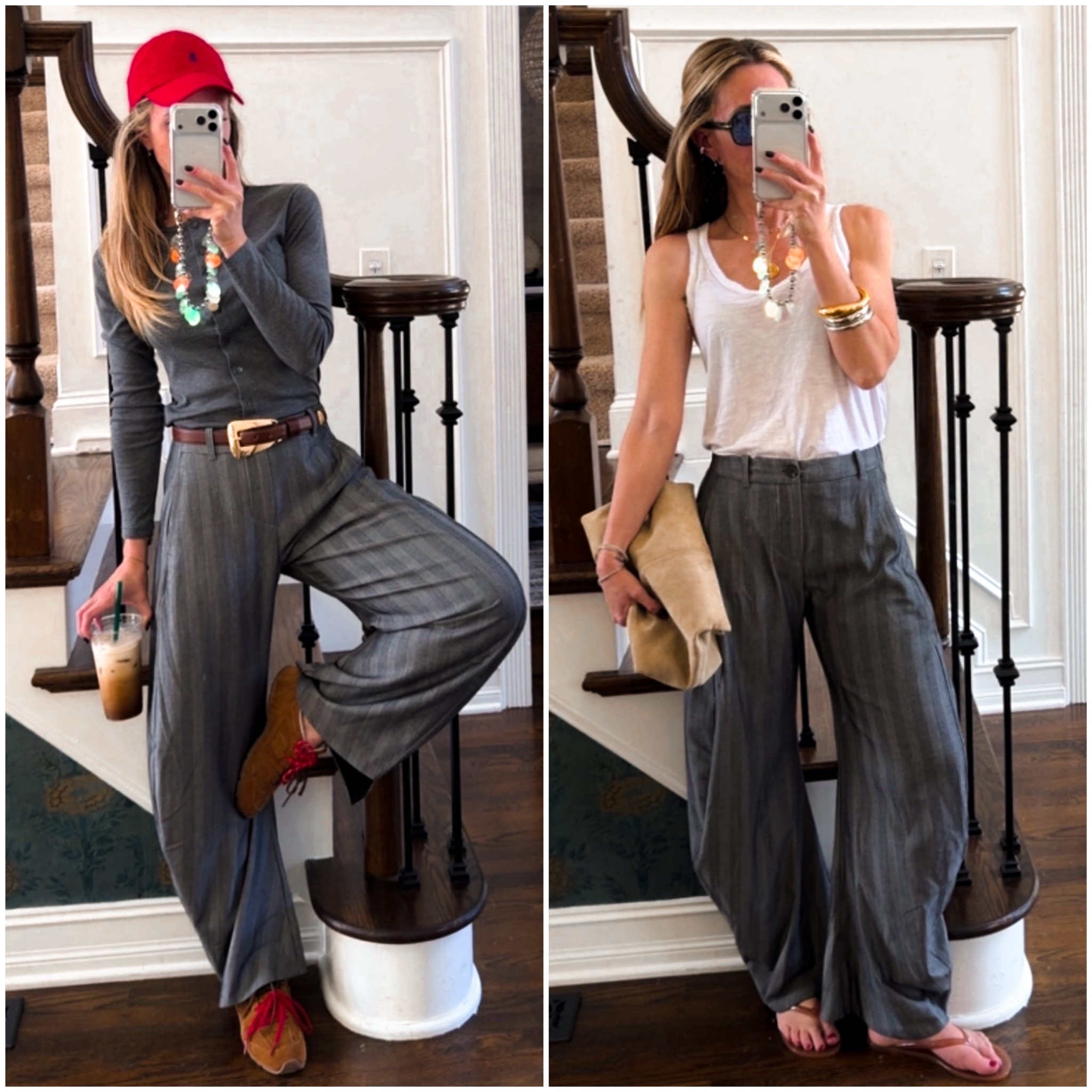 Love this outfit in the winter and in the spring. 
These FP pants are so good, very comfortable and flowy and perfect length for flats. I’m wearing size 2  