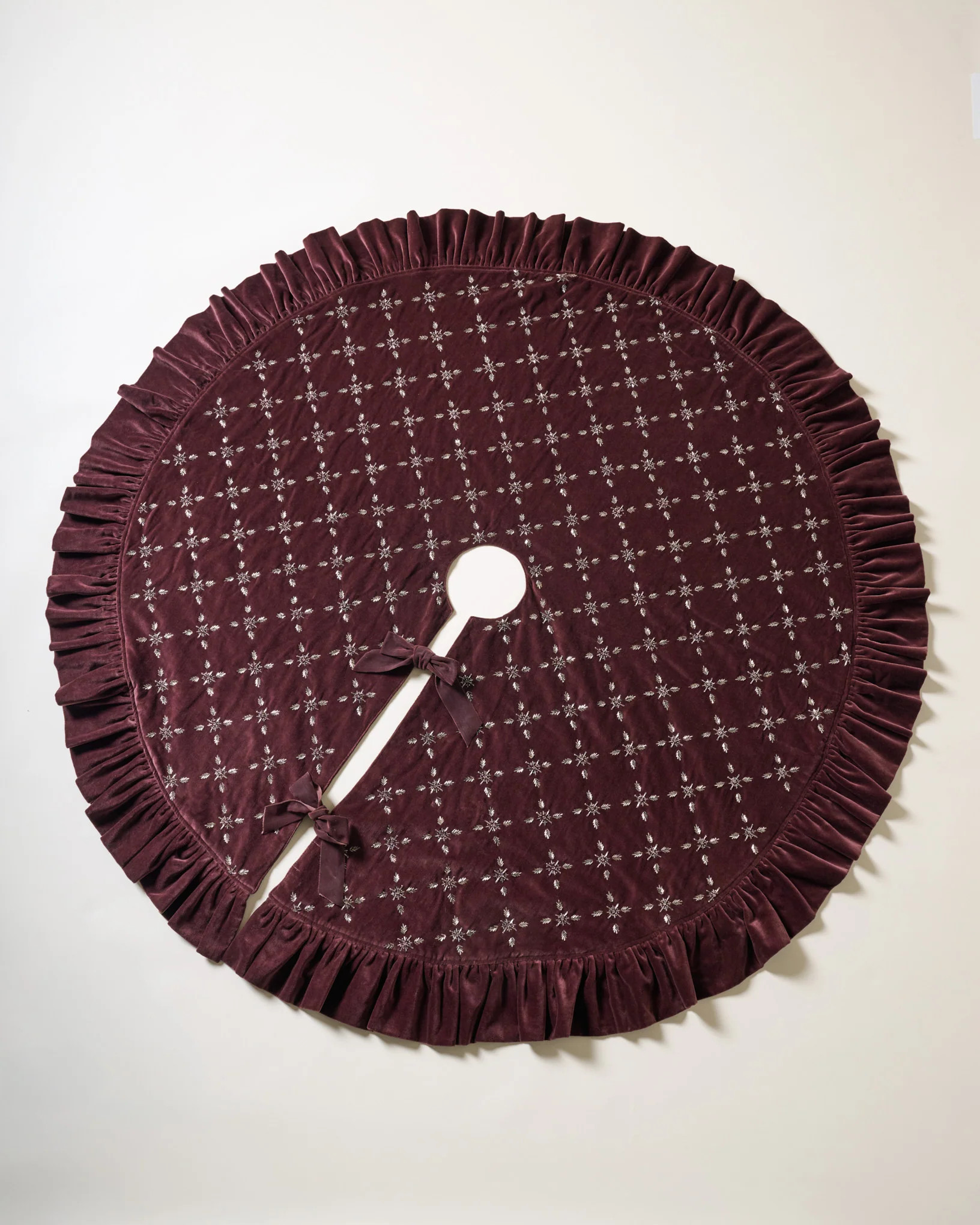Noella Hand-Beaded Velvet Tree Skirt | Magnolia