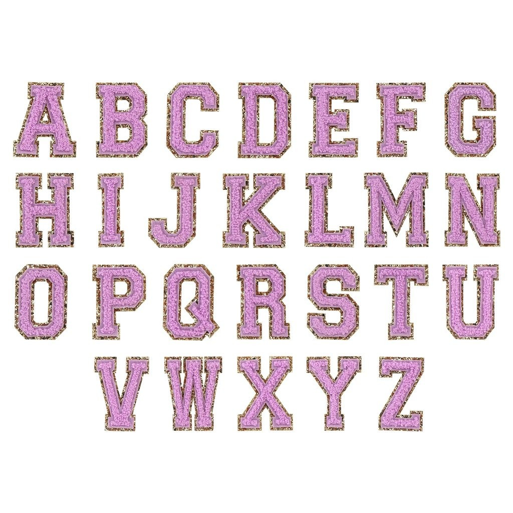 Grape Glitter Varsity Letter Patches | Stoney Clover Lane