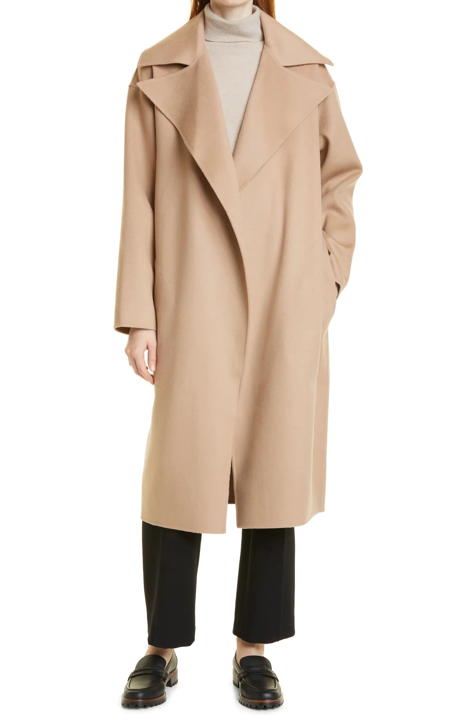 Waterfall Lapel Double Face Wool & Cashmere Coat | Nordstrom