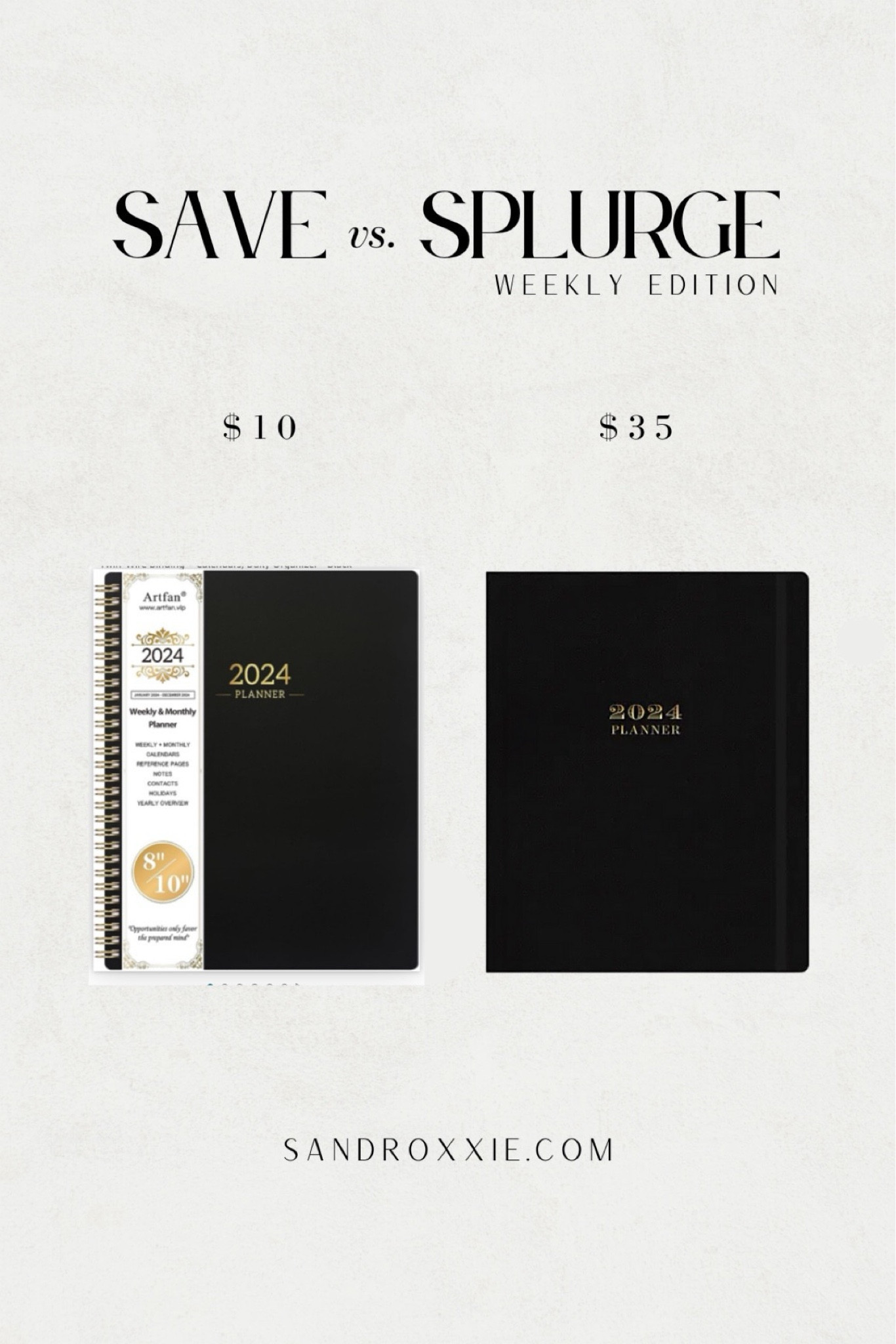 Save vs. splurge — 2024 planner

xo, Sandroxxie by Sandra
www.sandroxxie.com | #sandroxxie

save or splurge, same vibe for less

#LTKfindsunder50 #LTKfamily #LTKworkwear