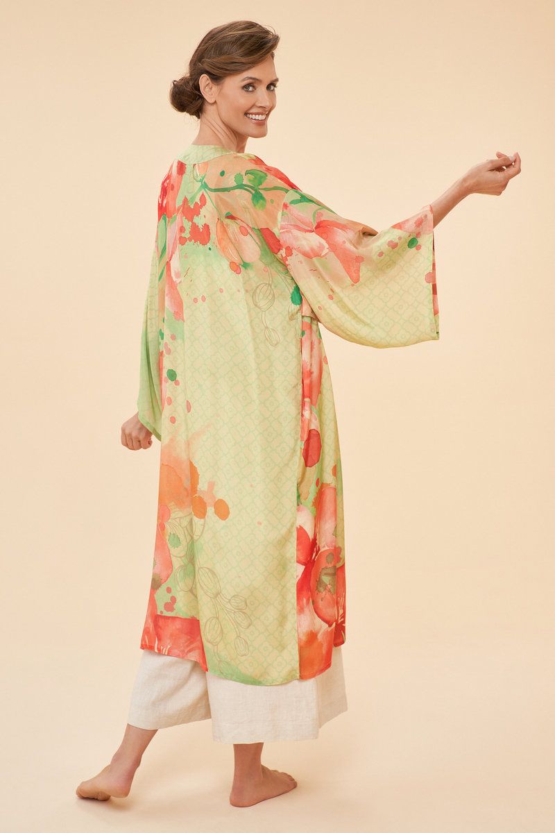 Watercolour Orchids Kimono Gown at Powder Design | Powder Design