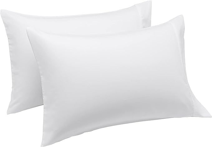 Amazon Basics Lightweight Super Soft Easy Care Microfiber Pillowcases - 2-Pack - King, Bright Whi... | Amazon (US)