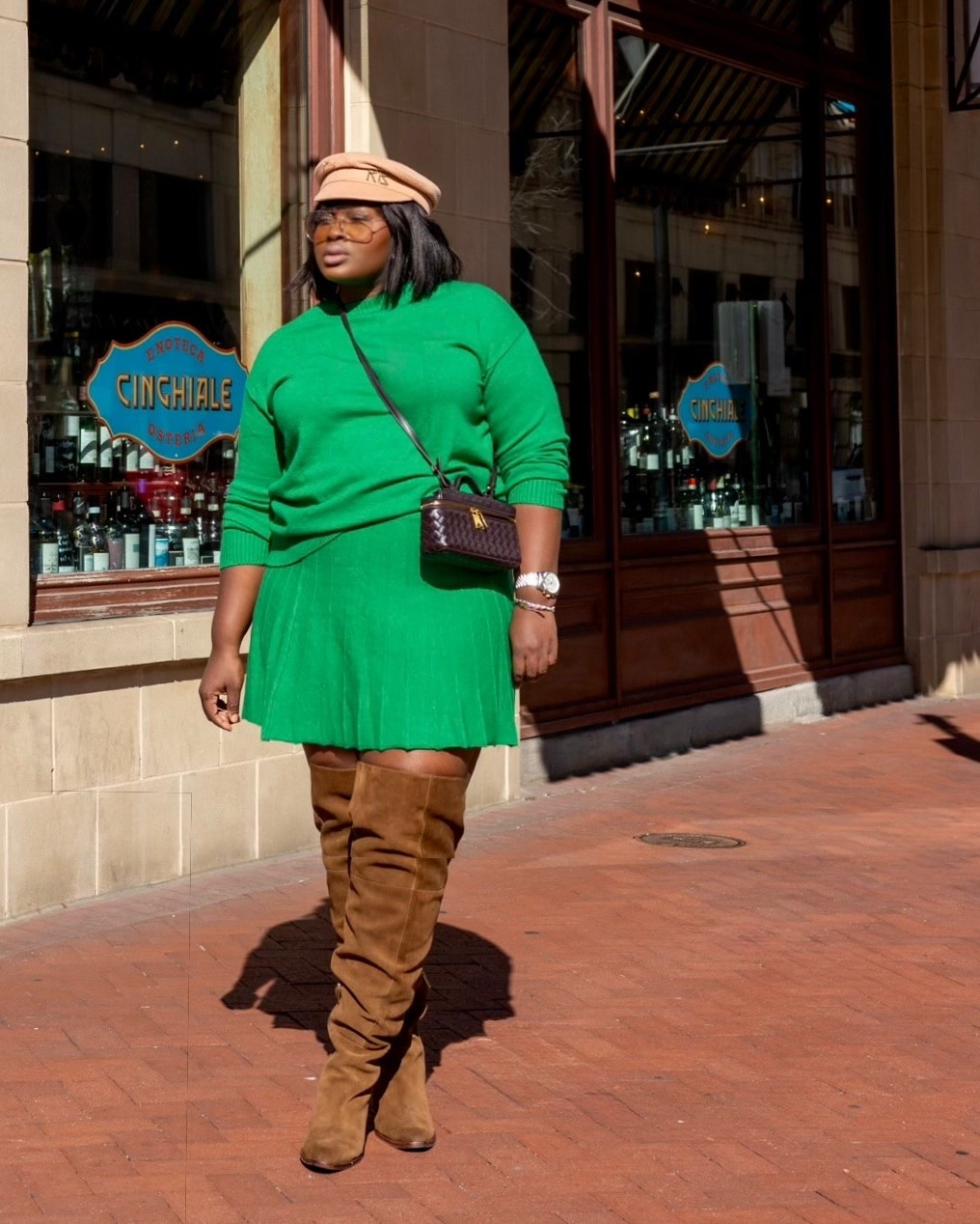 Building a fall wardrobe is all about versatile pieces. This look combines comfort and style with a cozy knit dress that works for brunch, errands, and everyday plans.  green sweater dress, sweater dress outfit, knee high boots, fall outfit ideas, autumn fashion, cozy fall outfits, plus size fashion, curvy outfit ideas, fall wardrobe essentials, casual chic outfit, women’s fall fashion, sweater dress styling, boots outfit ideas, everyday fall style, LTK fashion

#LTKootd #LTKSeasonal #LTKMidsize
