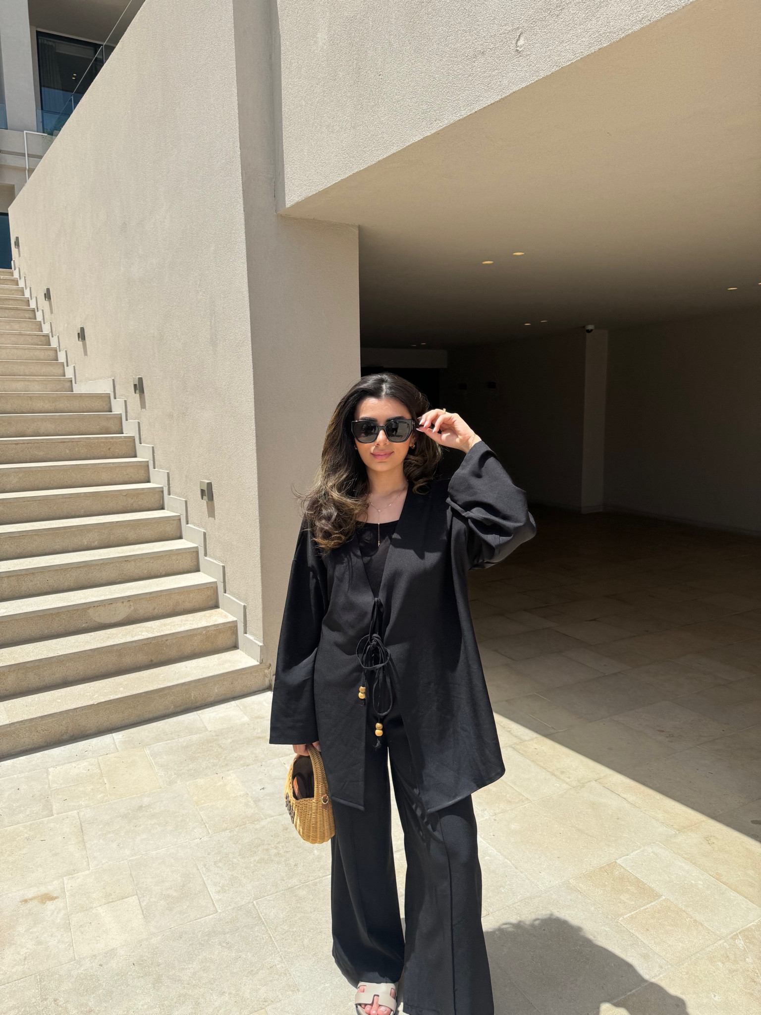 All black outfit, Miu Miu bag, neutral outfit, ASOS, leather slider sandals, holiday outfit. 

#LTKstyletip #LTKeurope #LTKuk