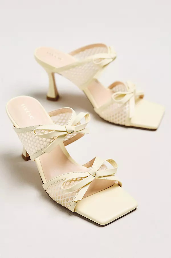Maeve Mesh Double-Bow Open-Toe Heels | Anthropologie (US)