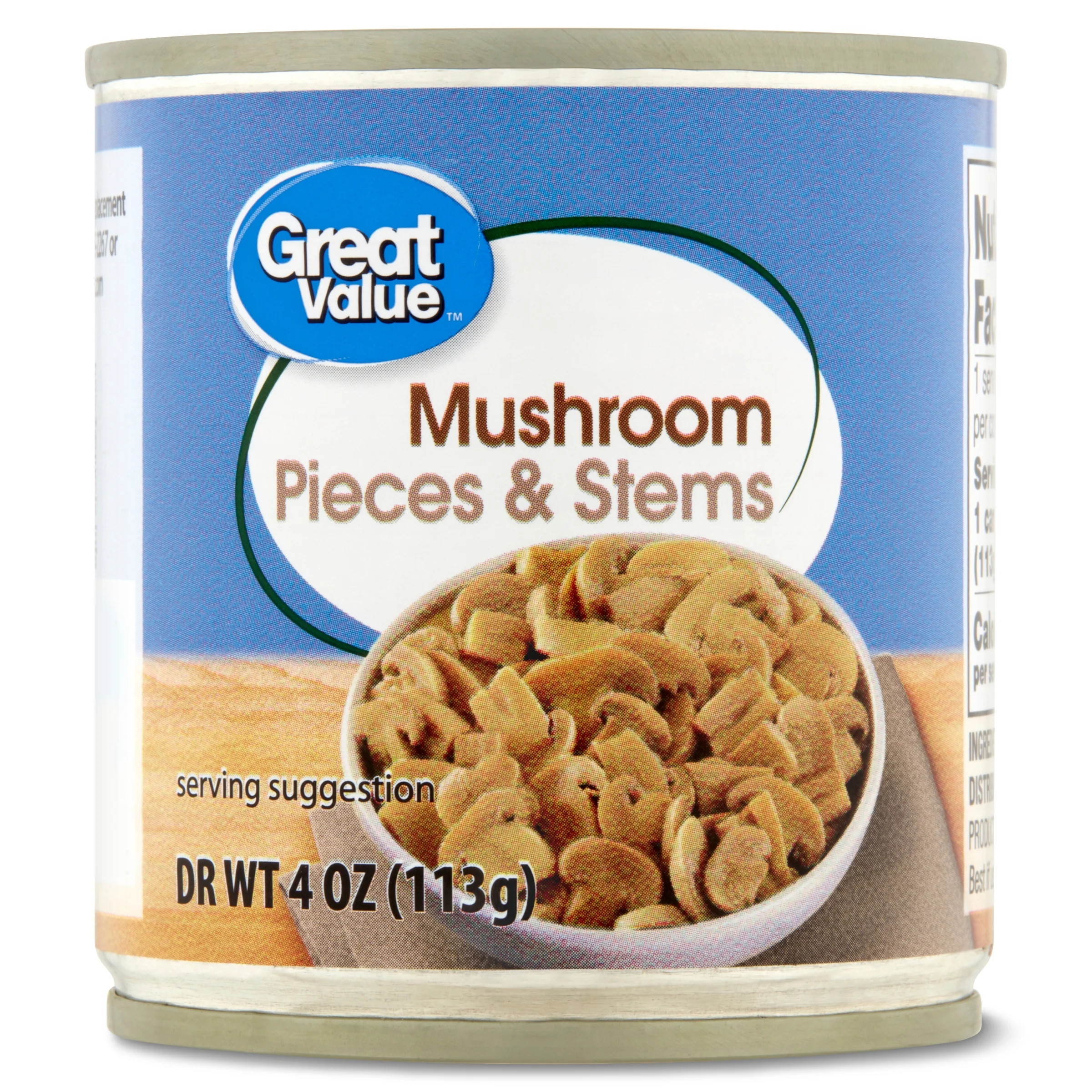 Great Value Mushrooms Pieces and Stems, 4 oz | Walmart (US)