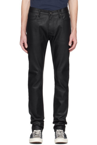 Naked & Famous Denim - Black High-Rise Stacked Guy Jeans | SSENSE