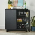 Better Homes & Gardens Lillian Fluted Bar Cabinet, Rich Black Finish | Walmart (US)