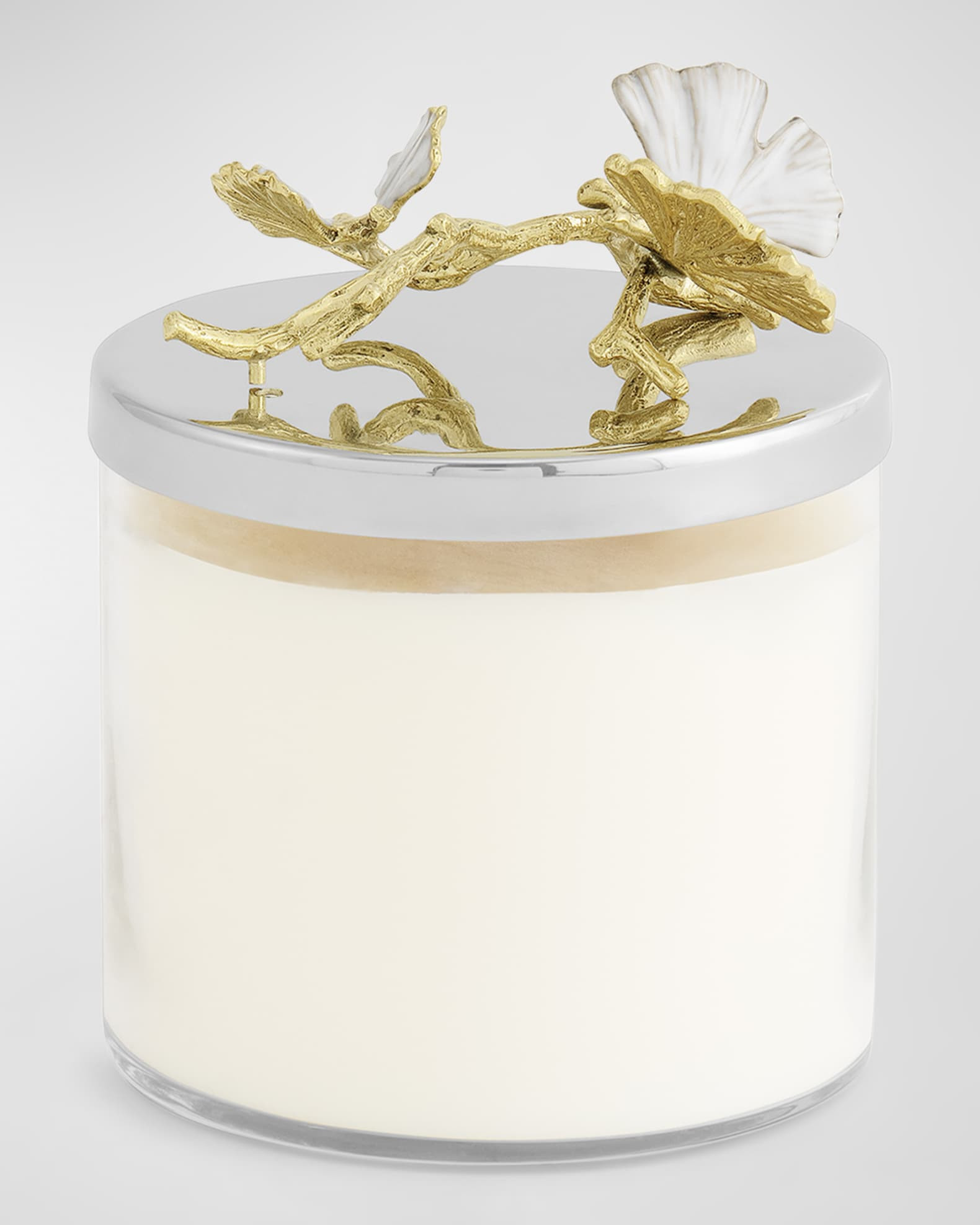 Butterfly Ginkgo White & Gold Candle | Neiman Marcus