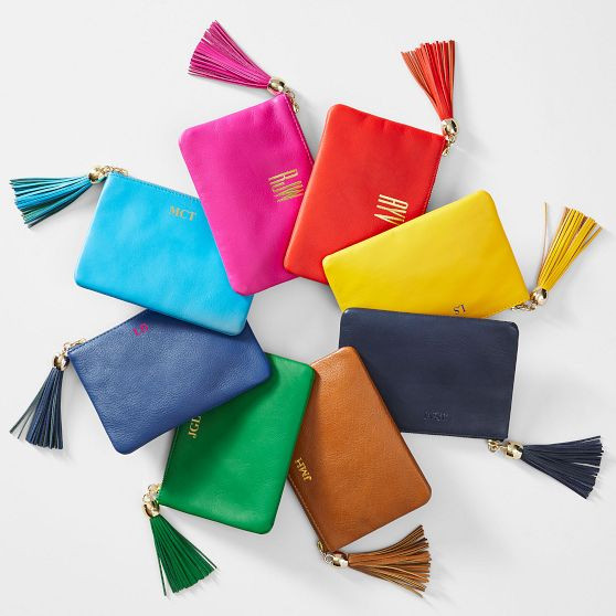 Leather Tassel Zipper Pouch | Mark and Graham