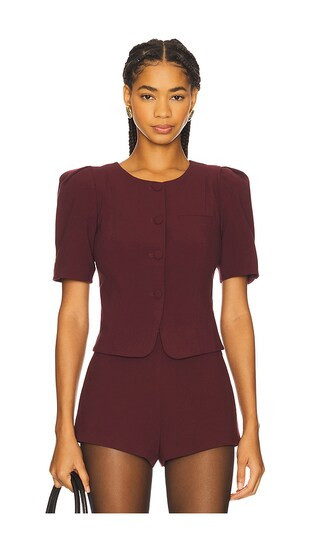 For Love & Lemons Selena Top in Burgundy. - size L | Revolve Clothing (Global)