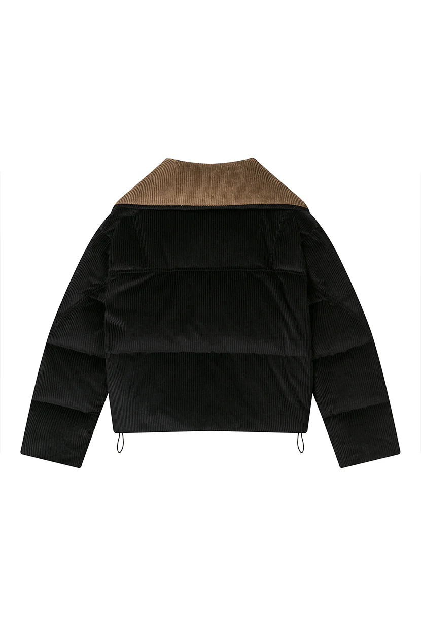 Carter Corduroy Down Jacket - Black | Petite Studio NYC