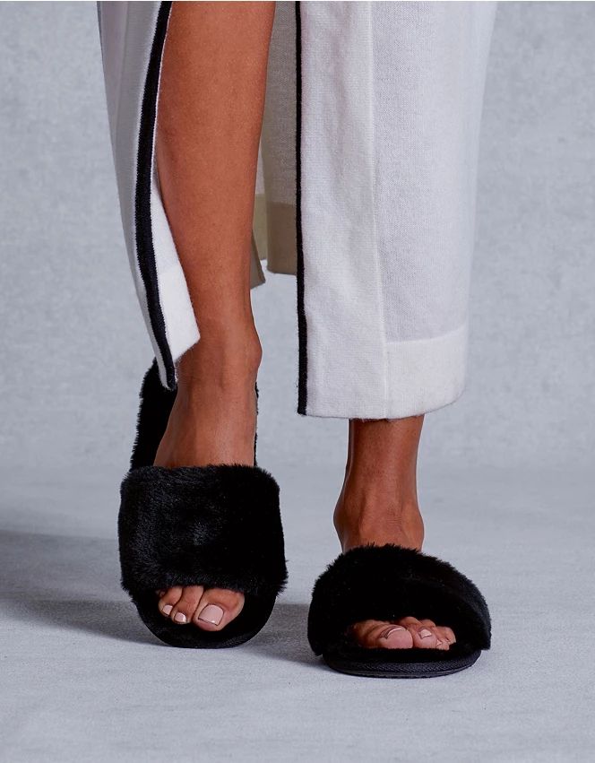 Faux-Fur Slider Slippers | Nightwear & Robes Sale | The  White Company | The White Company (UK)