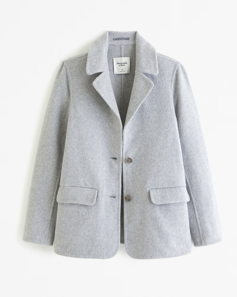 Double-Cloth Wool-Blend Blazer Coat | Abercrombie & Fitch (US)