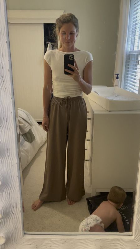 This is the least glamorous try on you’ve seen today but these throw on pants from H&M are so comfy and flattering. Will be my new mom pants and travel pants. Paired with this little fitted white top that is 8.99

White top under $10, travel pants , summer pants , mom outfit , work from home pants 

#LTKSeasonal #LTKfindsunder50