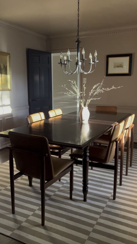 Dining room furniture, dining table, dining chairs, chandelier, area rug 

#LTKhome #LTKVideo #LTKSeasonal