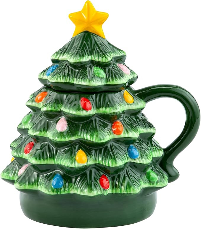 Mr. Christmas 6" Nostalgic Ceramic Tree Lidded Mug | Amazon (US)