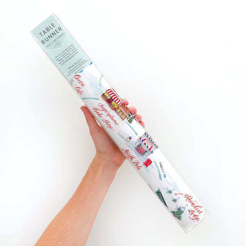 North Pole Map Christmas Table Runner | Holiday Table Runner | Santa's Village Decor | Holiday Ta... | Etsy (US)