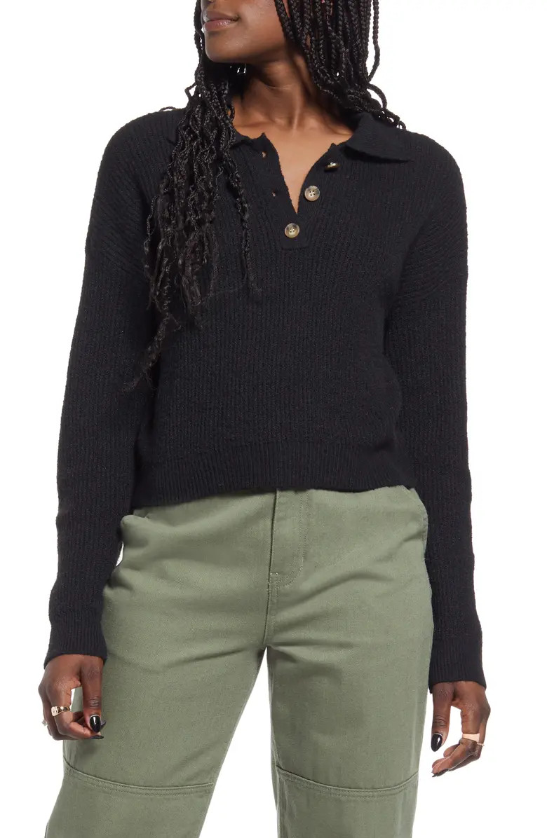 BP. Rib Long Sleeve Polo Sweater | Nordstrom | Nordstrom