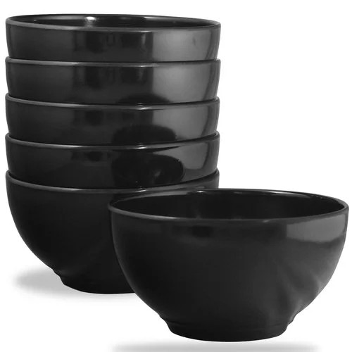 Calypso Basics, 6pc Melamine Bowl Set, Black - Walmart.com | Walmart (US)