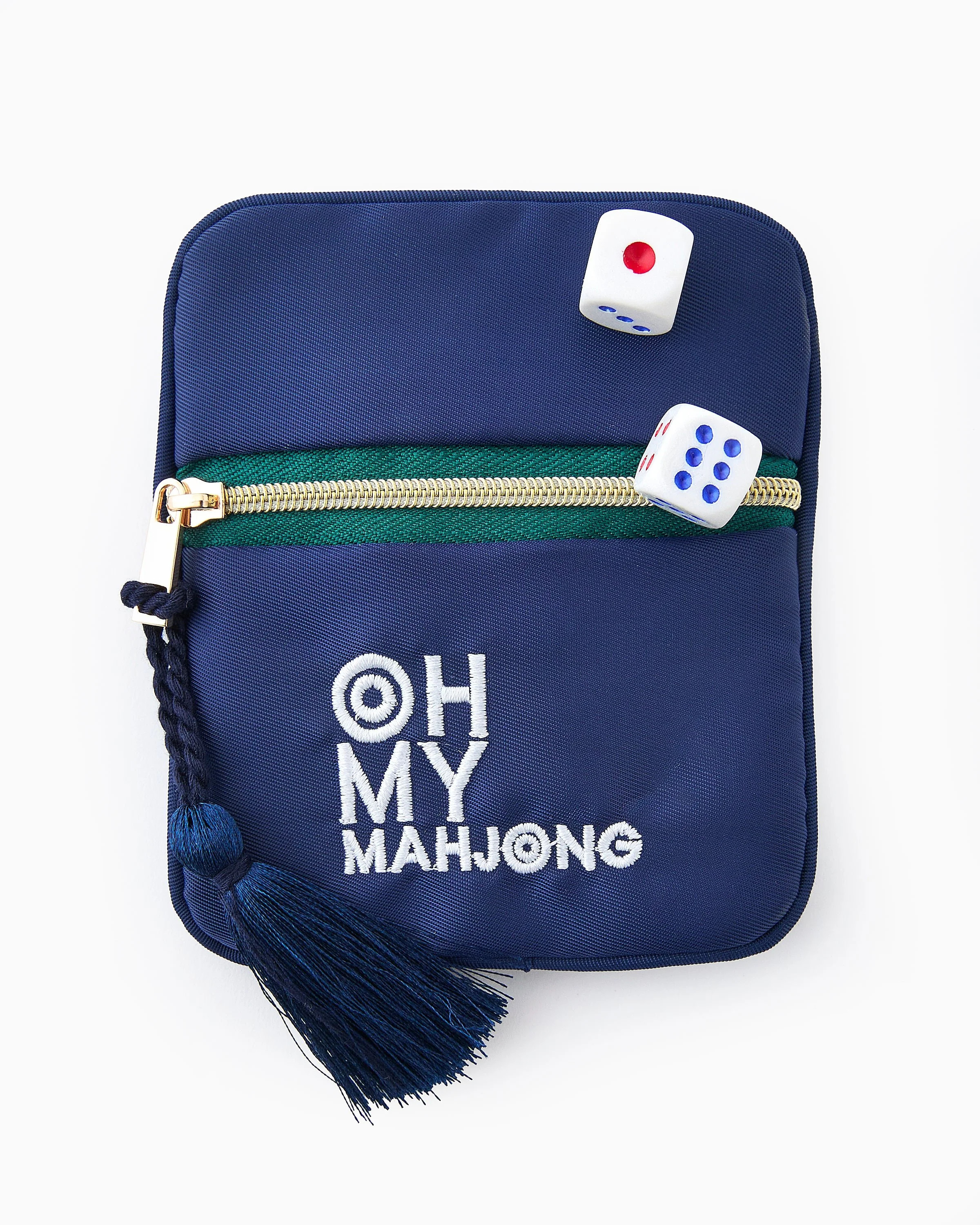Blue Coin & Dice Bag | Oh My Mahjong