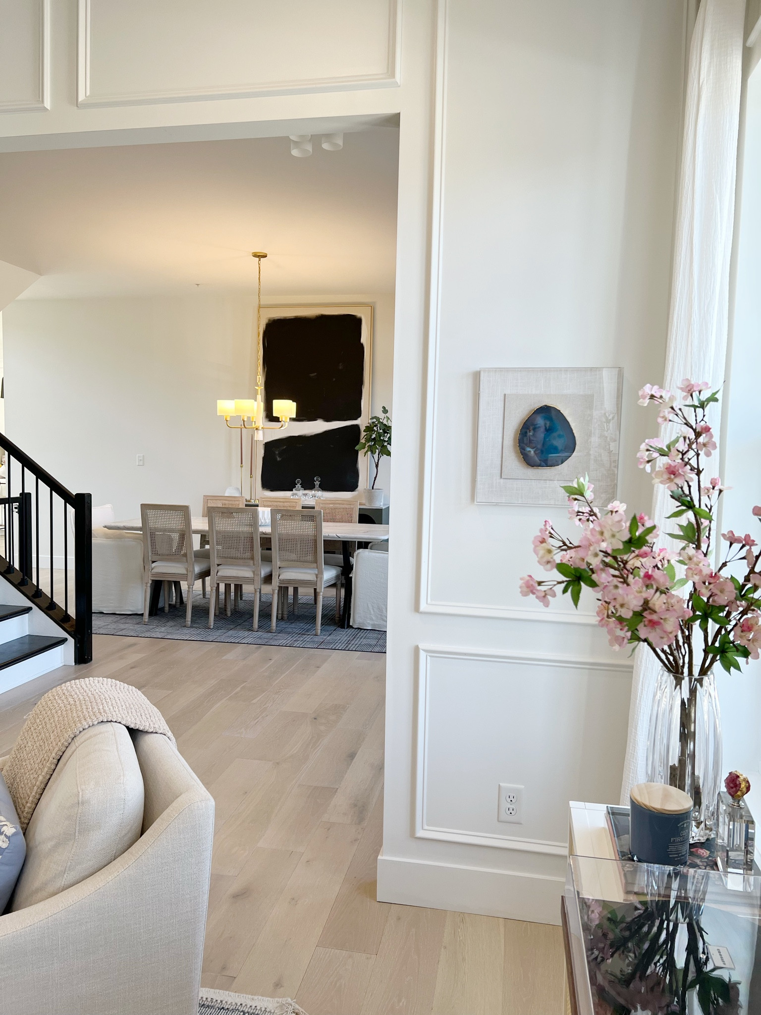 Dining room, rattan dining chairs, upholstered dining chairs, marble table, Crate & Barrel, Target, Wayfair, transitional home, neutral decor, sitting room, white home decor, Ruggable, Studio McGee

#LTKhome