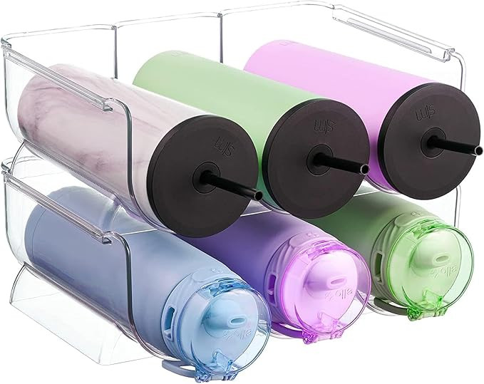 Stackable Water Bottle Organizer Holder, Plastic Wine Rack for Kitchen Storage, Cupboard Rack for... | Amazon (CA)