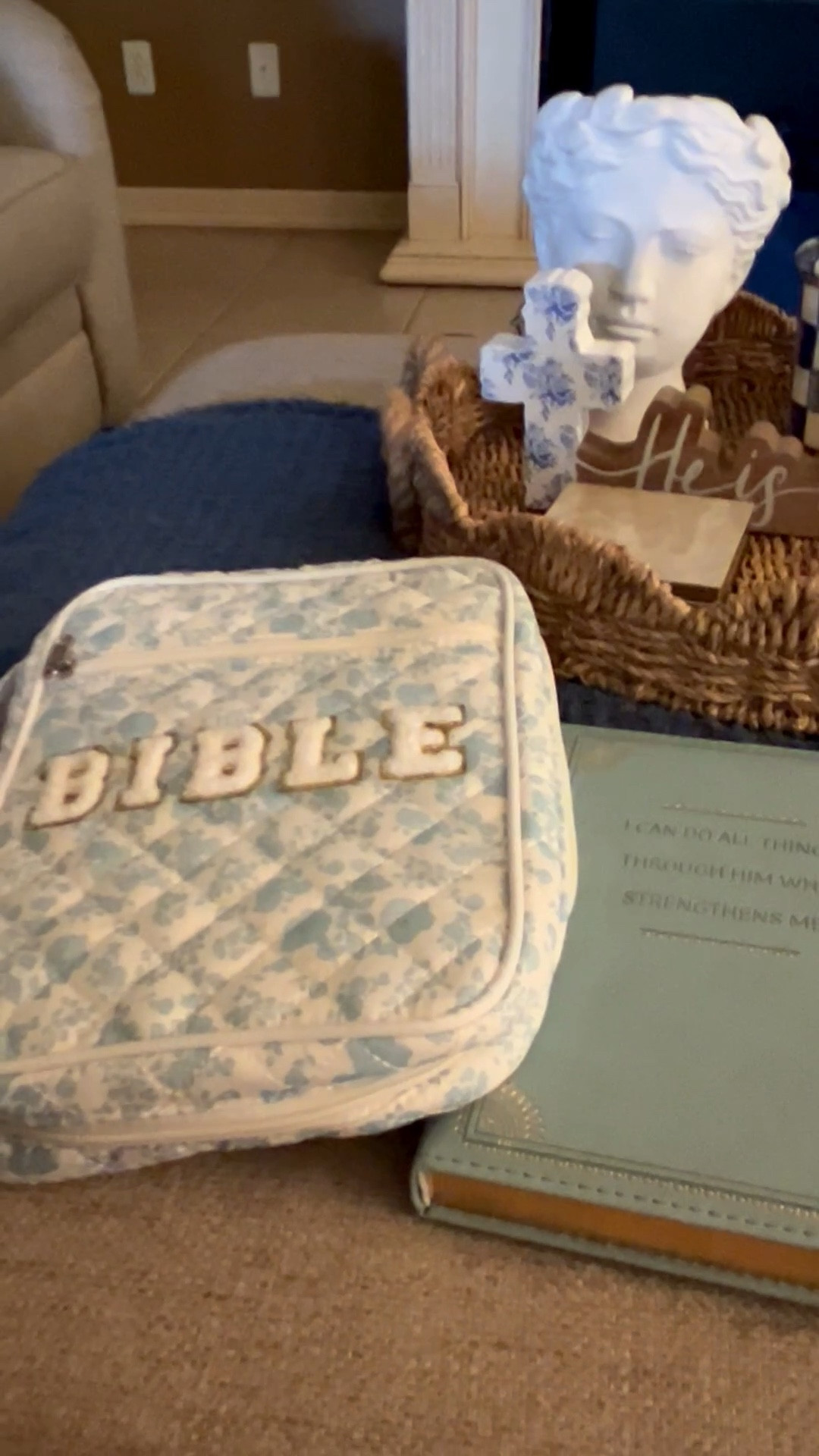 Blue and white floral Bible cover case
Zipper bag
Patch letters
Amazon
Gift idea
Sale
Mackenzie Childs Royal check small canisterr

#LTKSpringSale #LTKHome #LTKdayinmylife