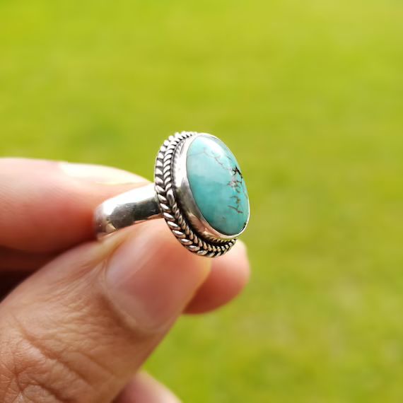 Boho Turquoise Ring, Silver Turquoise Ring, Turquoise Ring, 925 Silver Ring, Sterling Silver Ring... | Etsy (US)