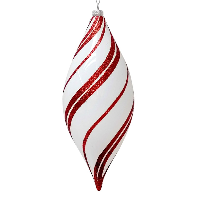 Red & White Striped Shatterproof Ornament, 7" | At Home