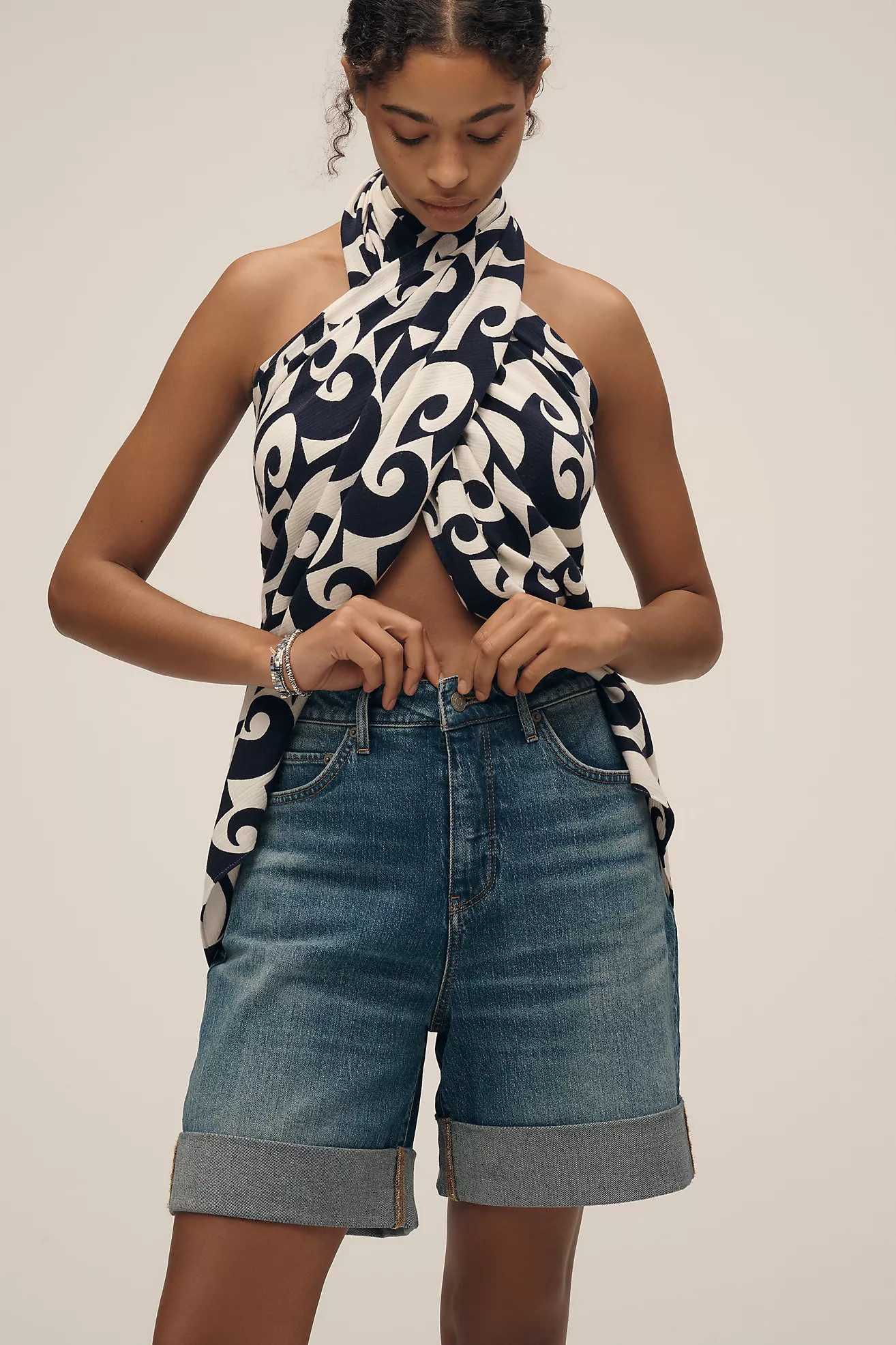 The Austyn High-Rise Cuffed Jean Shorts by Pilcro | Anthropologie (US)