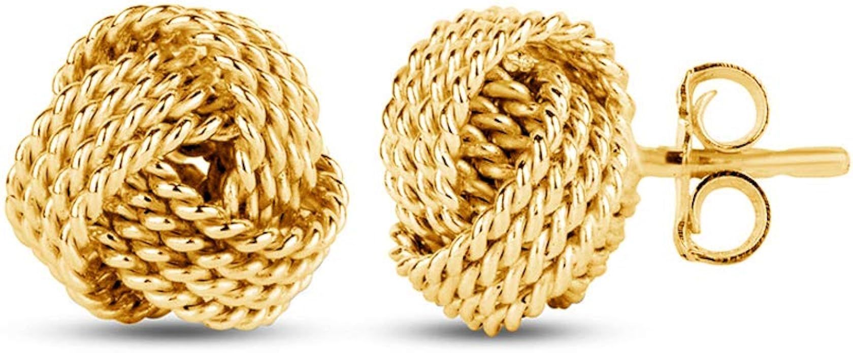 LeCalla Sterling Silver Jewelry Italian Design Twisted Wire Love Knot Stud Earring for Women | Amazon (UK)
