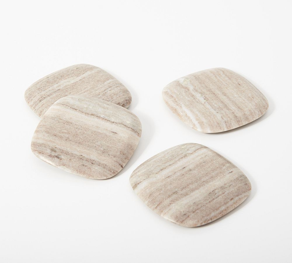 Beige Marble Square Coasters, Set of 4 | Pottery Barn (US)