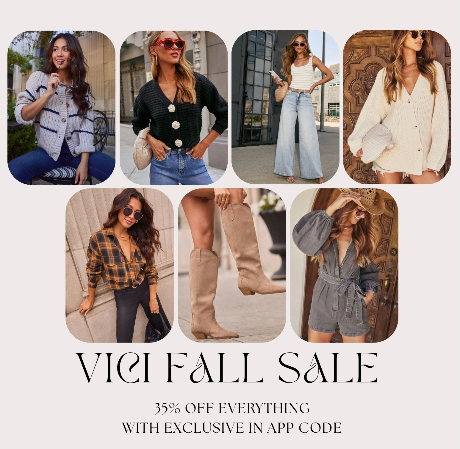 Exclusive In App VICI sale for our LTK shopper’s 🤗🥰 Copy the code here for 35% off your entire purchase• for a limited time only! 😘

#LTKxVICI #LTKSaleAlert #LTKFindsUnder100