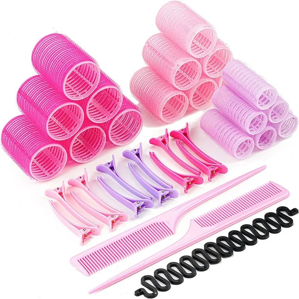 33 Pcs Hair Rollers,Self Grip, Salon Hair Dressing Curlers, Hair Curlers, for Long & Short Hair (... | Walmart (US)