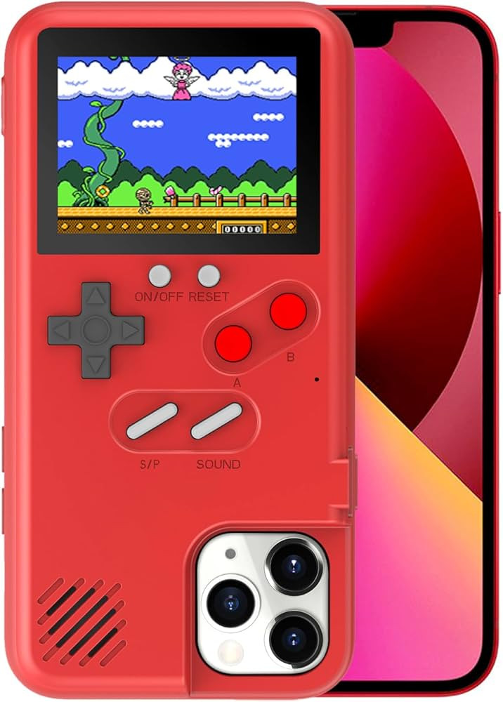 Game Phone Case, 168 Built-in Small Video Games, Red, Compatible with iPhone 15 | Amazon (US)