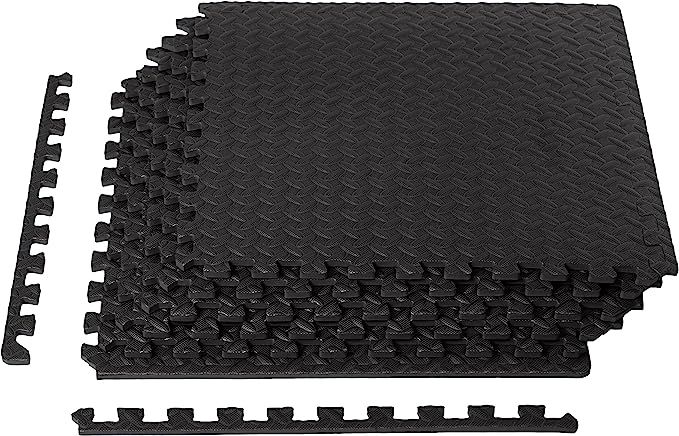 Amazon Basics Foam Interlocking Exercise Gym Floor Mat Tiles - 6-Pack, 24 x 24 x .5 Inch Tiles (2... | Amazon (US)