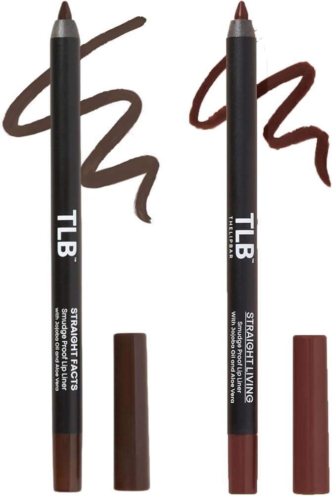 The Lip Bar - Lip Liner 2 Pack Straight Facts + Straight Livin - Smudge Proof & Water Resistant -... | Amazon (US)