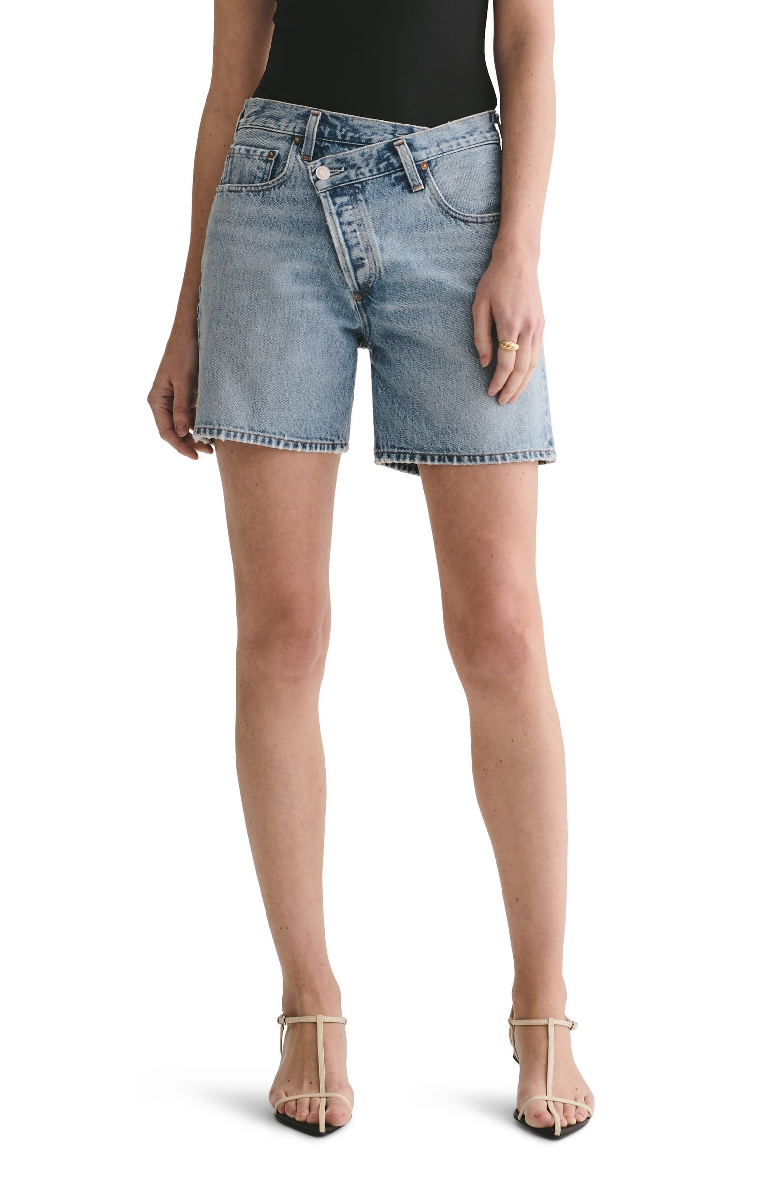 AGOLDE Criss Cross Upsized Organic Cotton Denim Shorts (Momentum) | Nordstrom | Nordstrom