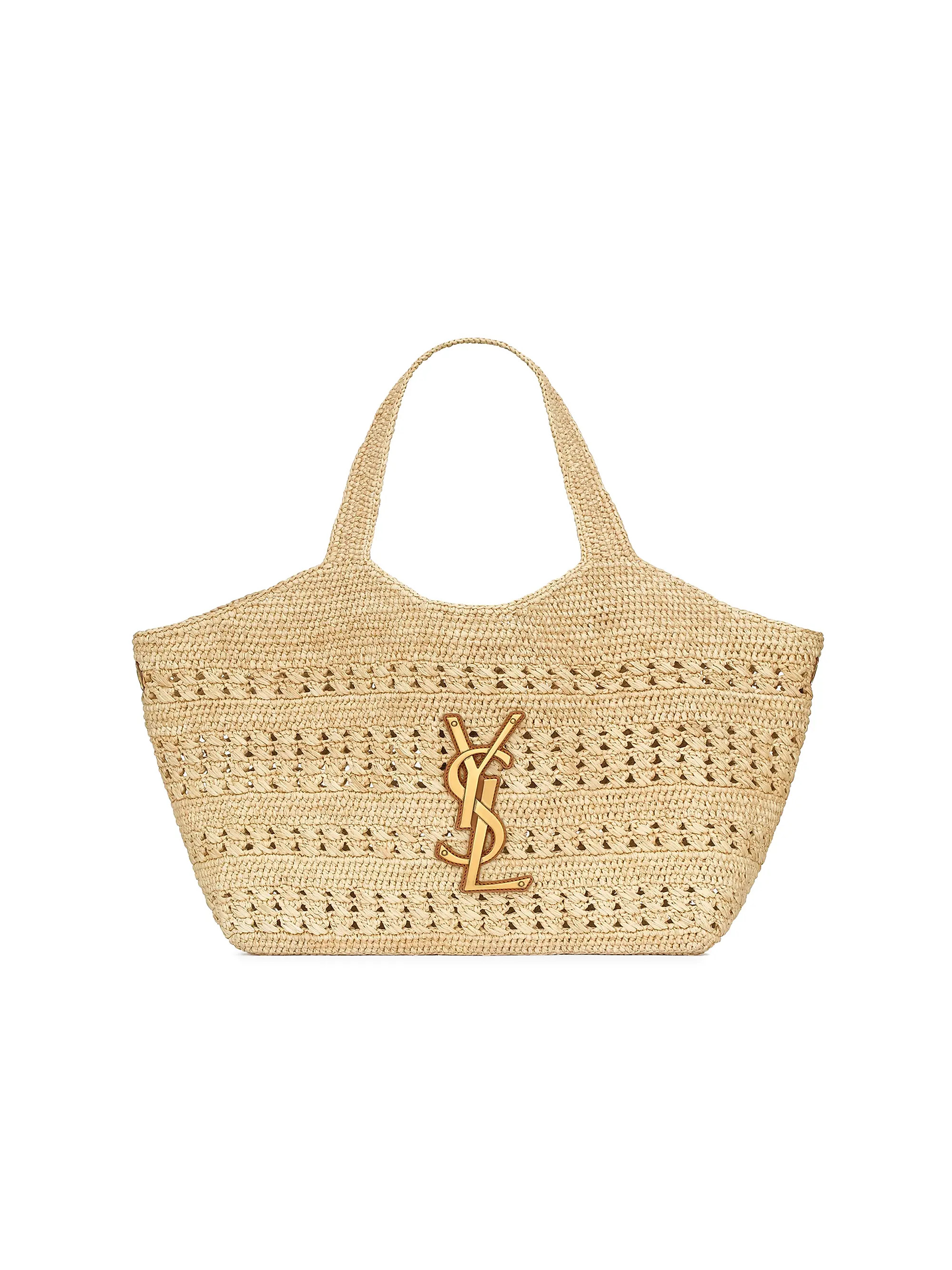 Saint Laurent Icare Medium Tote Bag in Raffia | Saks Fifth Avenue | Saks Fifth Avenue