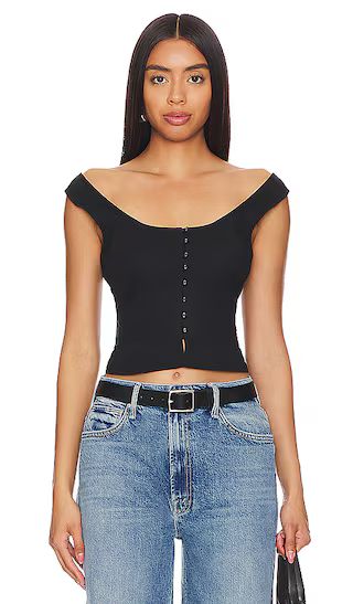 Sally Solid Corset Top In Black | Revolve Clothing (Global)