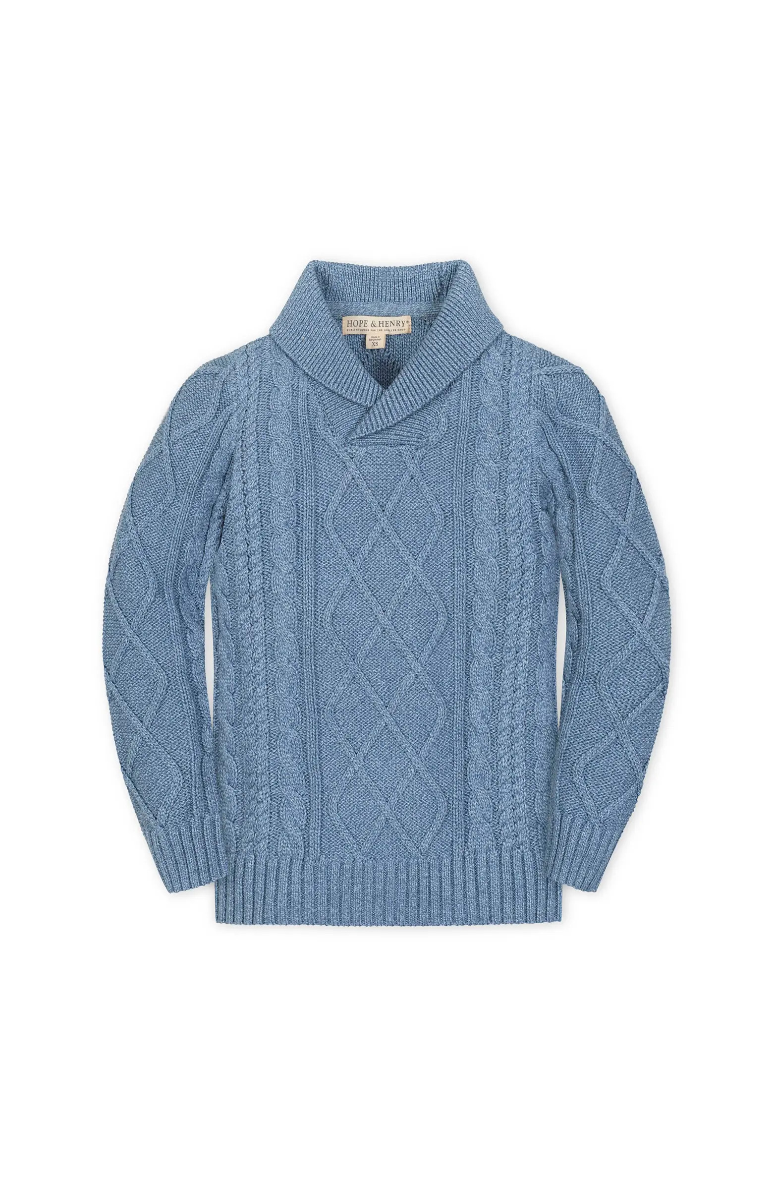 Hope & Henry Kids' Organic Long Sleeve Shawl Collar Cable Sweater | Nordstrom | Nordstrom