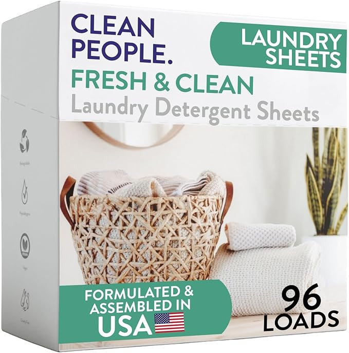 The Clean People Laundry Detergent Sheets - Laundry Soap - Ultra Concentrated, Recyclable Packagi... | Amazon (US)