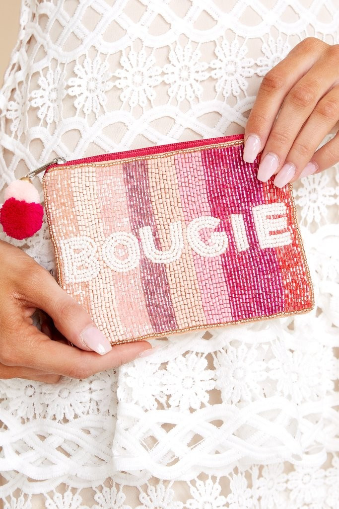 Always In The Detail Pink Multi Beaded Pouch | Red Dress 