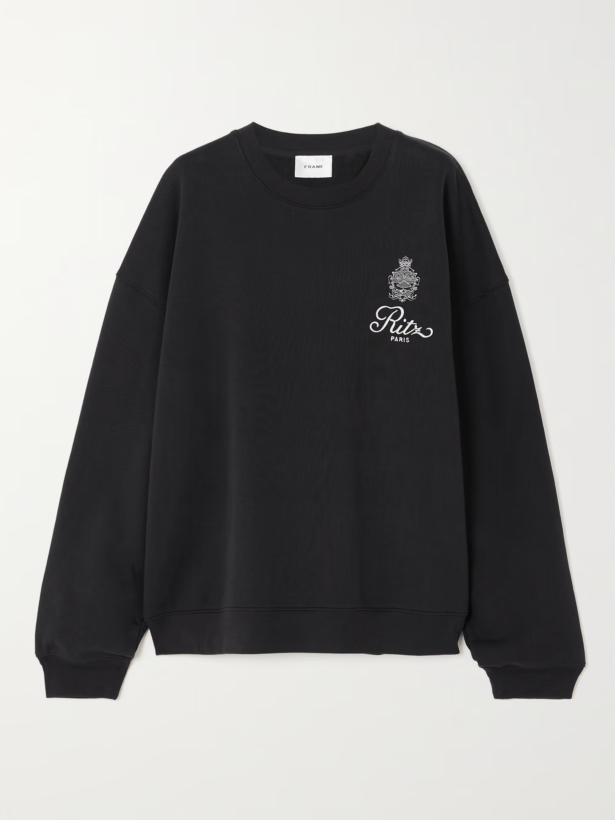 + Ritz Paris Late Checkout embroidered cotton-jersey sweatshirt | NET-A-PORTER (US)